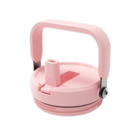 Zukro Replacement Top Handle Lid with flip straw for Zukro & Cafezi & Hydraful 50 oz and 40 oz Screw on Lid tumbler Only, Twisted on Type, (Internal Straw Not Included), Pink
