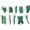 Sluswallow 1Pc Green Guasha Board Multiple Shapes Body Massage Synthetic