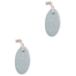 Healvian 2pcs Oval Pumice Stone Foot Care Tool Green Volcanic Stone for Dead Skin Removal Foot Rubbing and Pedicure Care