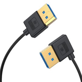 Kework 1ft DisplayPort UHD Silicone Cable, OD 3.8mm Ultra Thin HDMI DisplayPort 1.4V Cord, Right Angle Male to Straight Male DP 32.4Gbps Ultra High Speed Cable, 8K@60Hz