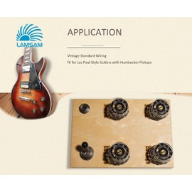 LAMSAM Pre-soldered Wiring Harness for Guitars with Humbucker Pickups, Modern Wiring Kit with Potentiometers Orange Capacitors Toggle Switch Output Jack to Upgrade Guitar's Sound, Clear