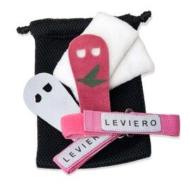 LEVIERO Palmies Gymnastics Grips, Grips for Gymnastics, Multipurpose Soft Leather Grips with Adjustable Finger Holes, Weightlifting, Kettlebell, Cross Training Workouts for All Ages - (Pink, Medium)