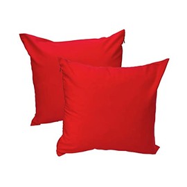 Lemos Home Cushion Cover Decorative Cushion Cover Set of 2 100% Cotton Collection Concept, Choice of Colours and Sizes (Cushion Cover Set of 2 - 40 x 40 cm, Red)