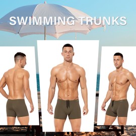 Arjen Kroos Swimming Trunks Men's Swimming Shorts Short Swimming Trunks Men Tight Boxer Swimming Trunks Swimwear Swimming Shorts with Drawstring, A4 Green, L