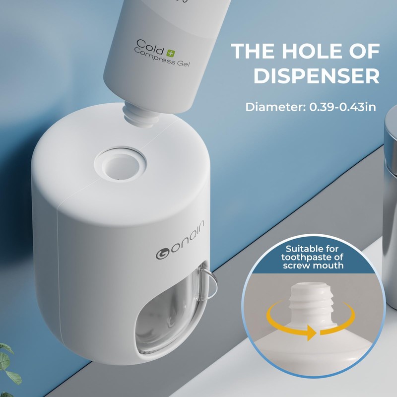 VNYIFAN Toothpaste Dispenser Wall Mount for Bathroom-Toothpaste Holder Automatic Toothpaste