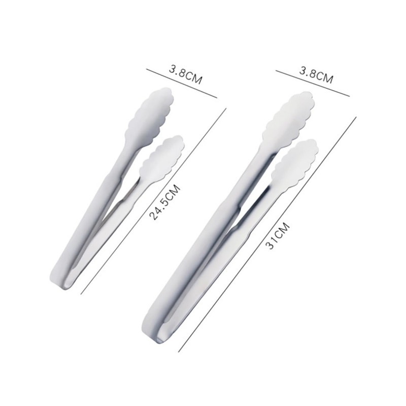 Ipetboom 2pcs Stainless Steel Food Clamp Practical Non Slip Kitchen