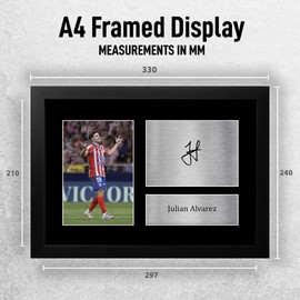 HWC Trading Julian Alvarez Atletico Madrid Gifts Printed Signed Autograph Picture for Football Fans and Supporters - A4 Framed