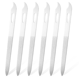 6 Pcs Metal Nail File, Stainless Nail Files, Metal Nail File for Women, Double Side Nail Files, Heavy Duty Nail File for Men, Nail Filer for Nail Toenail Natural Nails