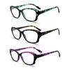 EYE ZOOM 3 Pack Stylish Cat Eye Style Reading Glasses