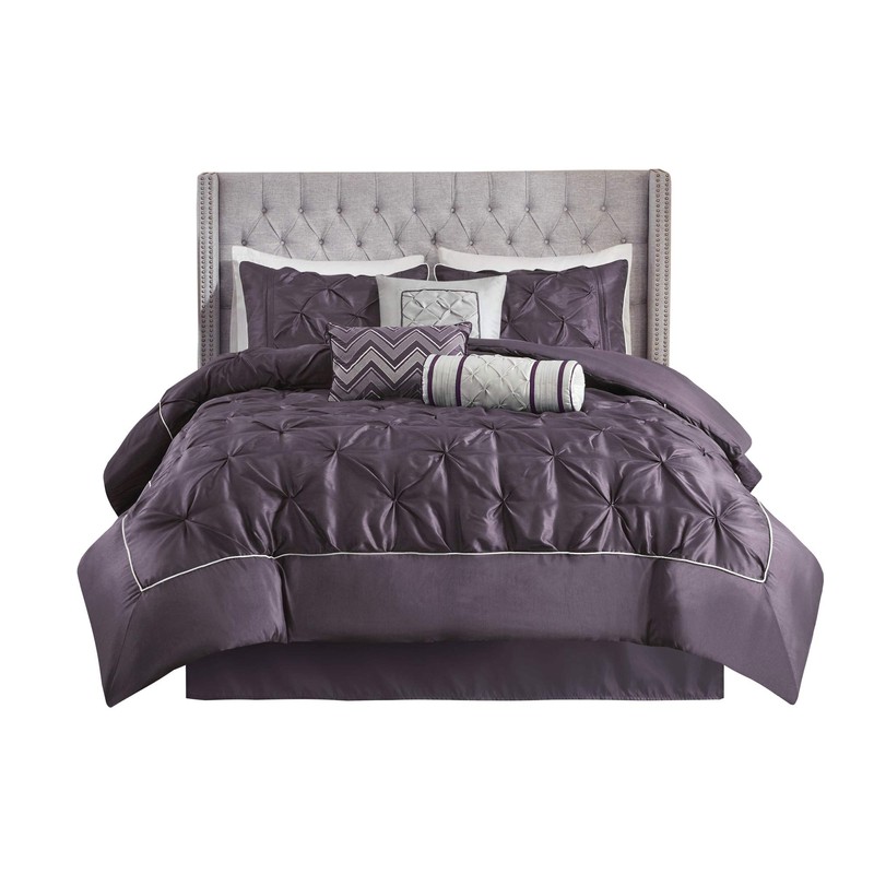 Madison Park Laurel Comforter Set Color: Plum, Size: King