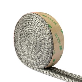 Self Adhesive Stove Window Glass Gasket Tape, 1" Width 72" Length, Flat Stove Door Glass Gasket, Self Stick Flat Gasket Tape for Stove and Fireplace Window Glass