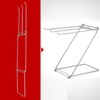 Foldable Floor Towel Holder Stainless Steel Z Shaped 3 Bars