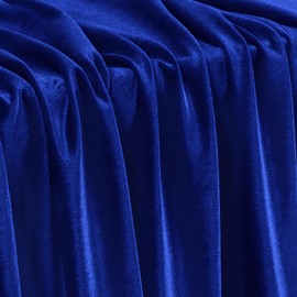KKJIAF Royal Blue Stretch Velvet Fabric 60 Inch Wide, 5 Yard Soft Stretchy Fabric for Sewing Clothes, Apparel, Costume, Crafts - 90% Polyester 10% Spandex