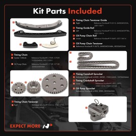 A-Premium 10PCS Engine Timing Chain Kit W/Sprocket & Tensioner & Guide Compatible with Ford & Mercury - Fusion 2007-2009, Milan 2007-2009 - L4 2.3L - Replace# L32114614, 1F2011316