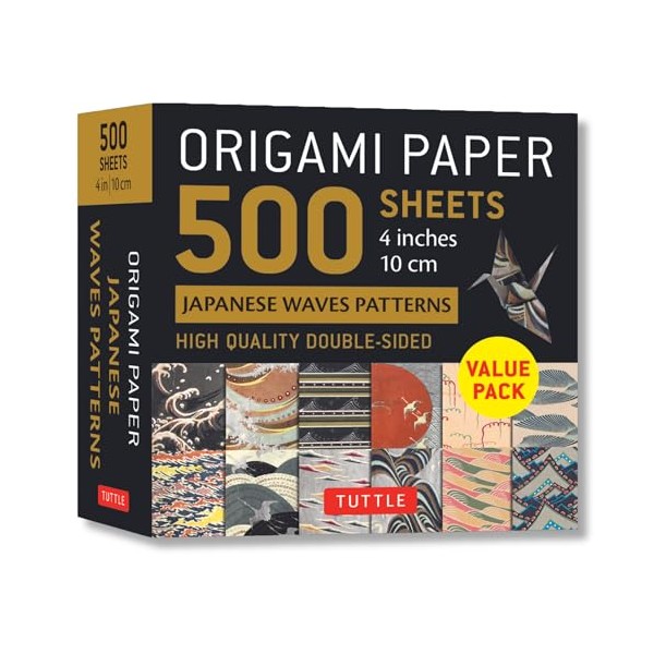 Origami Paper 500 sheets Japanese Waves 4" (10 cm)