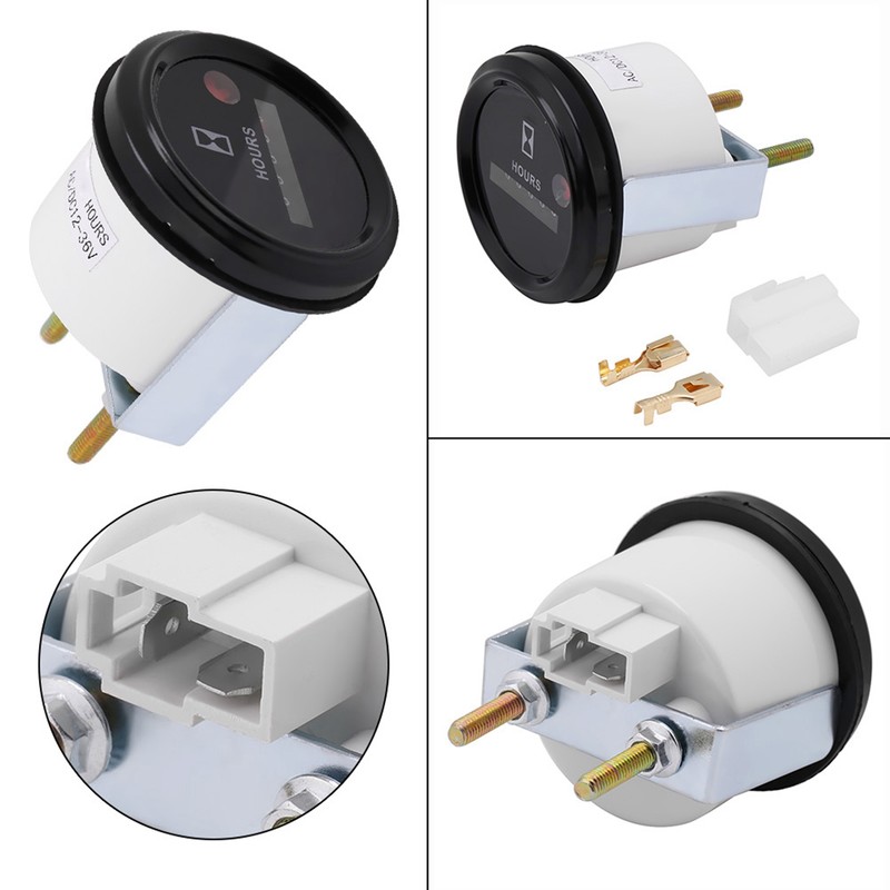 12‑36V DC AC 6 Digit Accurate Round Quartz Hour Meter