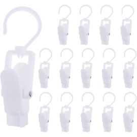Ymemok 10 Pcs Plastic Travel Swivel Hanging Laundry Hooks Clip, Curtain Clips White
