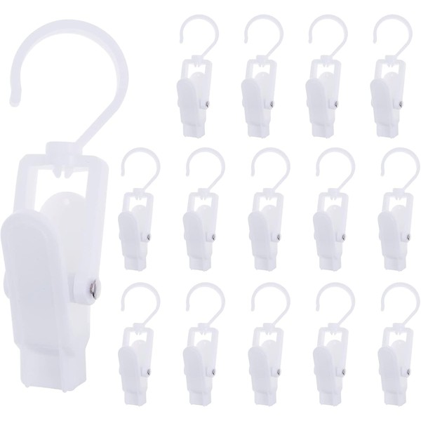 Ymemok 10 Pcs Plastic Travel Swivel Hanging Laundry Hooks Clip,