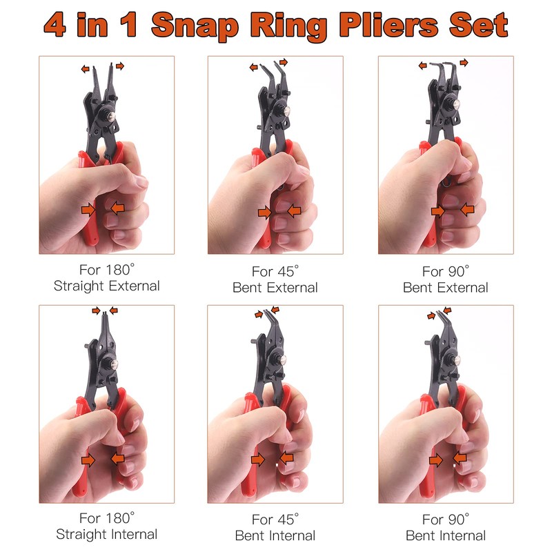 Tanstic 261Pcs 4 In 1 Snap Ring Pliers Set Snap