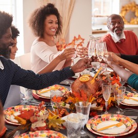 Havawish 240 Pcs Thanksgiving Tableware Set Include Fall Paper Plates Orange Napkins Forks, Autumn Leaves Disposable Party Supplies Harvest Lunch Dinnerware Bulk for Thanksgiving Holiday Decorations