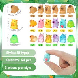 GSrenyu 54 Pack Capybara Resin Animals Stuff, Mini Luminous in the Night Garden Toys, Tiny Resin Animals for Desk Garden Decoration