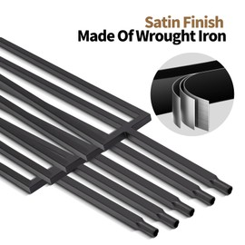 16 Pcs Wrought Iron Balusters 44 Inches Iron Balusters for Staircase Hollow Stair Spindles 1/2" Balusters for Staircase Interior Satin Black Metal Deck Balusters