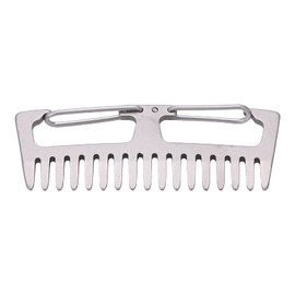 AMONIDA Titanium Comb Key Buckle, Alloy TC4 Fixed Mini Portable Titanium Alloy Comb, Lightweight and Portable Beard Comb Can Be Used by Men and Women