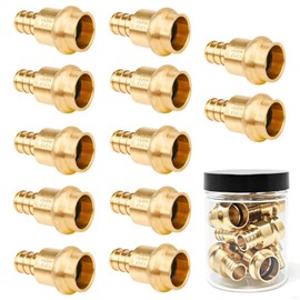 wdaisy 12 Pack 1/2" ProPress x 1/2" PEX Crimp Coupling Brass Fittings – Lead-Free Copper Pipe Adapter for Plumbing, pro press fittings, Press & Crimp Pipe Fittings