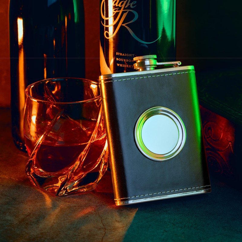 Stainless Steel 6.8 Ounce Hip Flask with Built in Collapsible