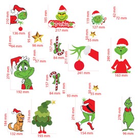 8 Sheets Christmas Window Clings Decal Ornaments, Christmas Window Stickers for Home School Office Window Decorations Party Supplies