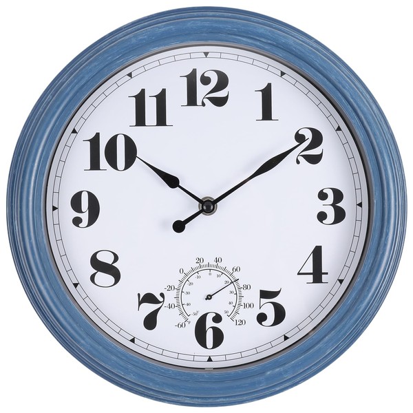 Aurowit Outdoor Wall Clock 12 Inch Waterproof Outdoor Clocks with