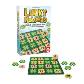 Game Factory Lucky Numbers 646307 Tile Game for Adults and Children from 8 Years, Family Game, for 1-4 Players, White