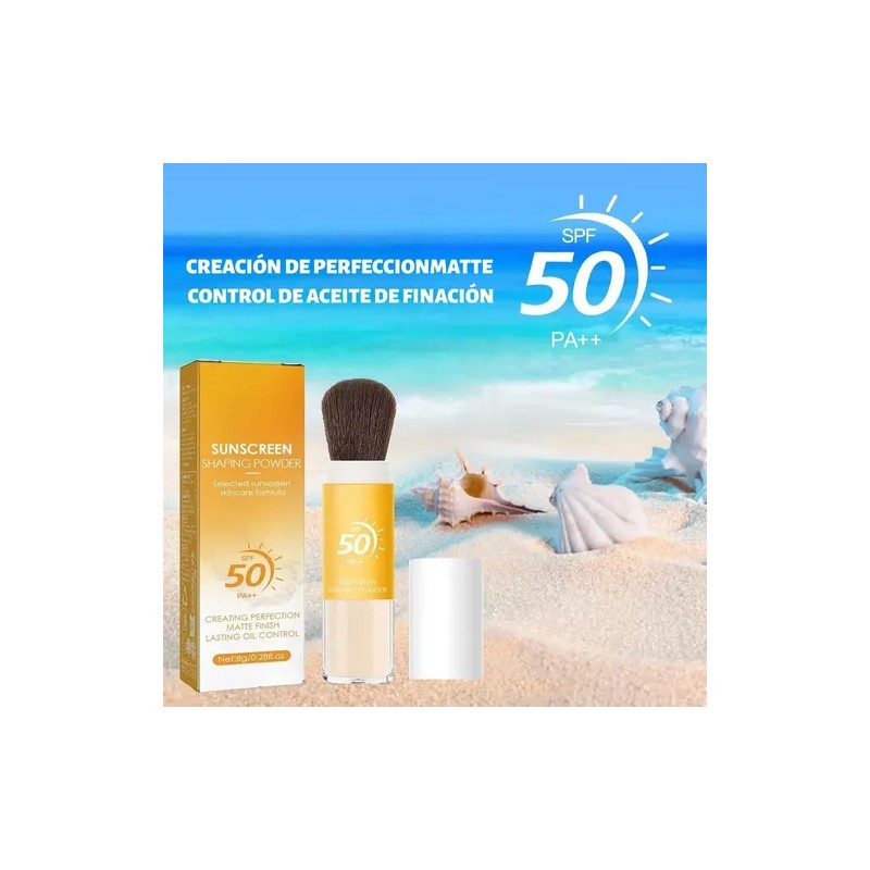 Polvo De Maquillaje De Protección Solar Mate Spf50 Pa ++