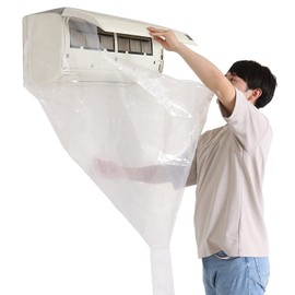 Astro Air Conditioner Cleaning Cover, For Home Use, Wall Mounted, Air Conditioner, Cleaning Sheet, Cleaning, Drainage Vinyl, 530-28, Transparent, Approx. Width 51.2 x Height 37.4 inches (130 cm) x Height 37.4 inches (95 cm)