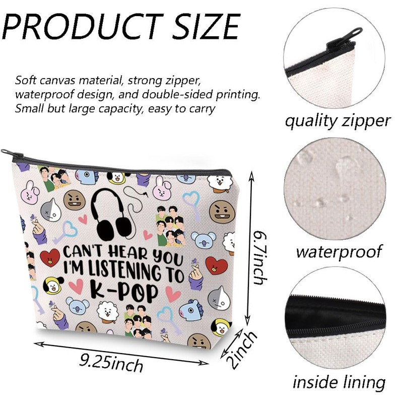 FOTAP K-POP Music Lover Gift Cosmetic Makeup Bag Korean Band
