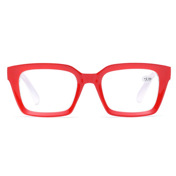 ZUVGEES Retro Style Square Reading Glass Big Eyeglass Frames Large
