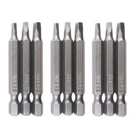 Shallho 9 Pieces 1/4 Inch Hex Shank SQ1 SQ2 SQ3 Square Head Screwdriver Bits S2 Steel Magnetic Square Screwdriver Bit Set Electric Hand Square Screws Tool 50 mm Length