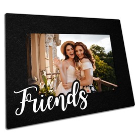 Wooden Picture Frame For 4"X6" For Friends, Minimalism Black Tabletop And Wall Decor, Gifts For Best Friends, Farmhouse Home Living Room Office & Home Décor - B04