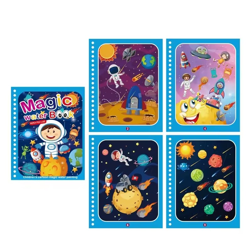 Reusable Water Reveal Coloring Book for Creative Activities – Magic