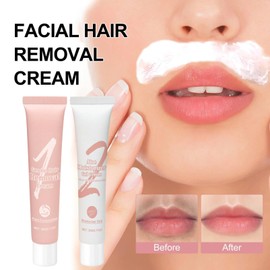 2pcs Upper Lip Hair Removal Cream Set,Gentle Facial Hair Remover Kit,Face chin Body Depilatory for Women,Moisturizing Painless Hair Removal Cream,Soothing Delay Hair Growth,for All Skin Types