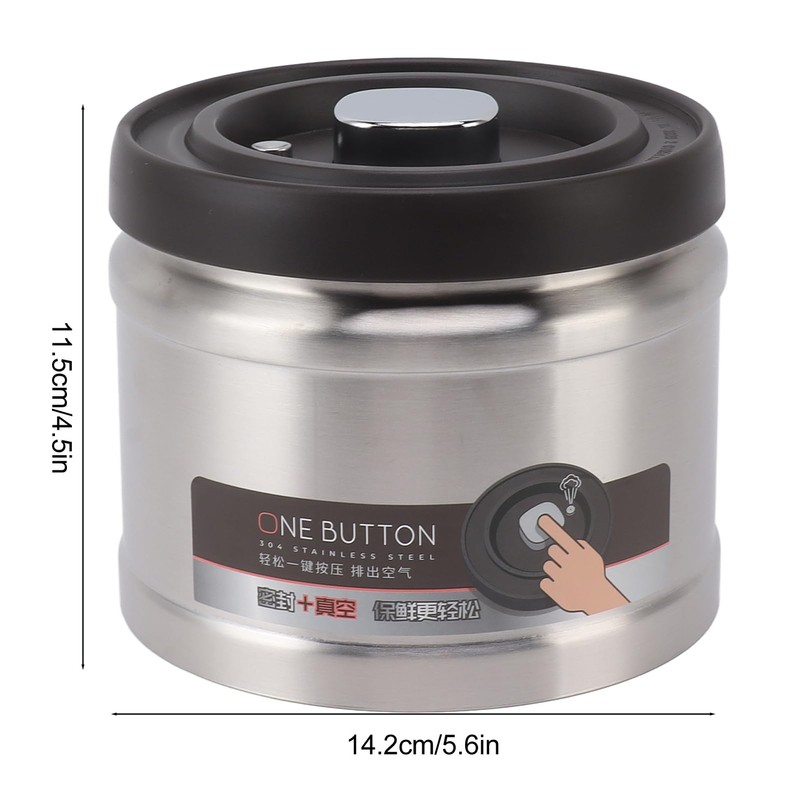 Vacuum Coffee Canister, Stainless Steel Coffee Vacuum Container Airtight Coffee