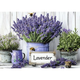 QENSPE Diamond Painting Lavender, Plant Diamond Art Set Adults, Crystal Diamond Painting DIY Diamond Art Craft for Home Room Wall Decor 30 x 40 cm