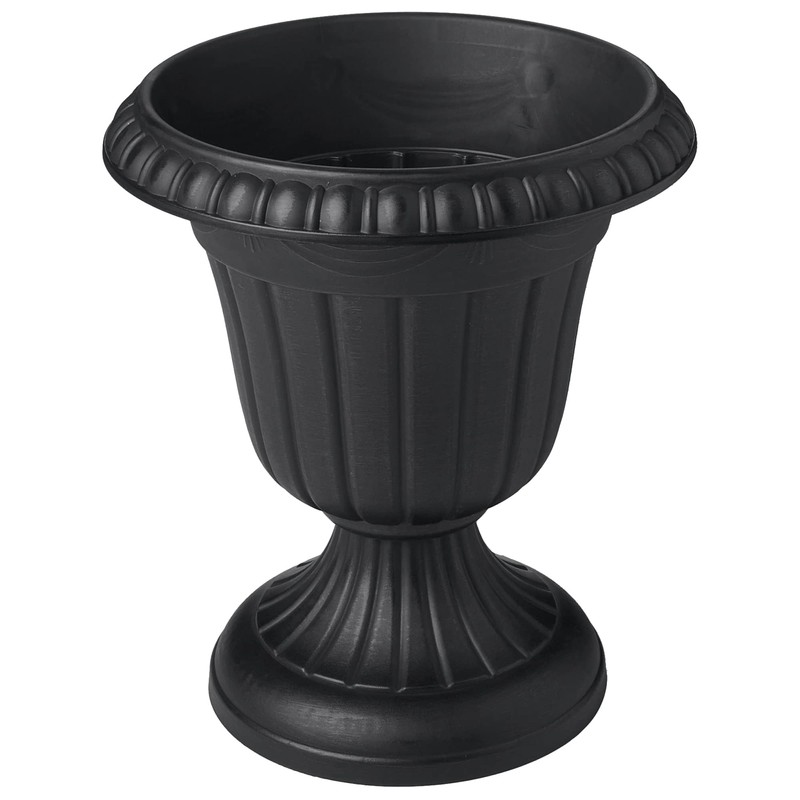 PL20BK Classic Traditional Plastic Urn Planter Indoor/Outdoor, 10" x 12",