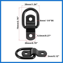 VekAuto 10pcs Trucks D Ring Tie Down Anchor for Trailer 1/4" Diameter Black Stylish Design Auto Accessories