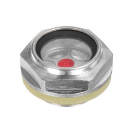 M METERXITY Air Compressor Oil Sight Glass, M27 x 1.5mm Thickened Toughened Glass No Leak Hex Oil Liquid Level Gauge Fittings W O-Ring for Air Compressor/Pump/Tank Sight Plug Window