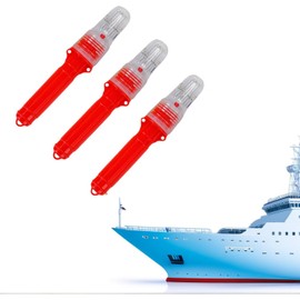 Marine Flares, Boat Flares Waterproof Emergency Signals or Fishing Nets, Buoys & Boats (Red-3Pcs)