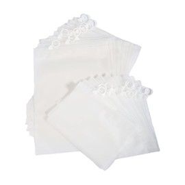 20-Pack Translucent Zipper Plastic Storage Pouches, Waterproof, Reusable, 10 Small (5.9 x 7.8 in) &10 Medium (8.6 x 11.8 in) Set Storage Bags for Cash, Checks, Pencils, Cables