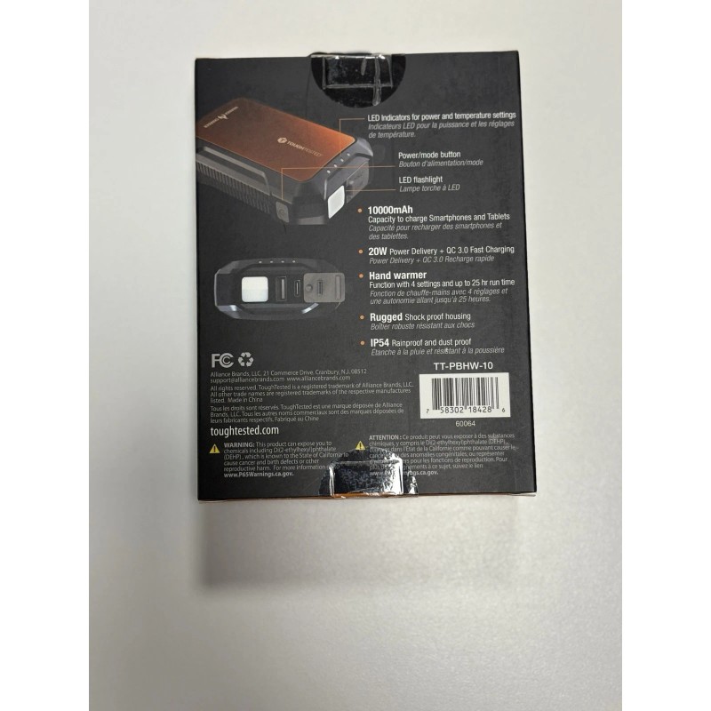 TOUGH TESTED Power Pack & Hand Warmer 10,000mAh PD 20W