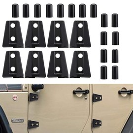 Car Door Hinge Cover Trim Delaman for Wrangler JK Unlimited 4-Door 2007-2018 8pcs Black