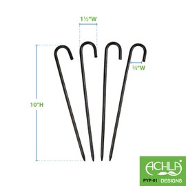 Achla Designs 10-Inch Multi-Purpose Anchoring Pins Ground Stakes, 4-Pack